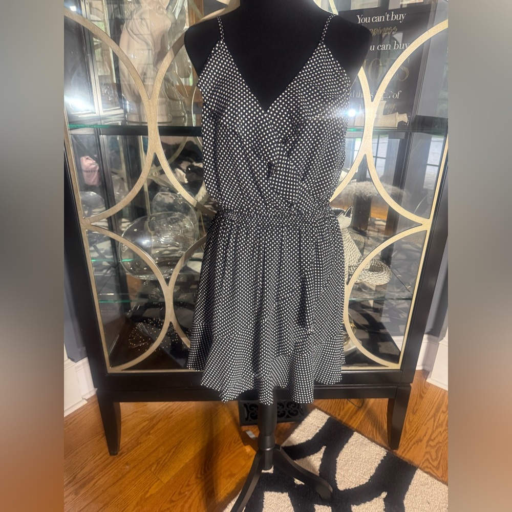 Express Black and White Polka Dot Mini Dress